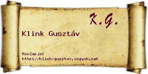Klink Gusztáv névjegykártya