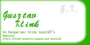 gusztav klink business card